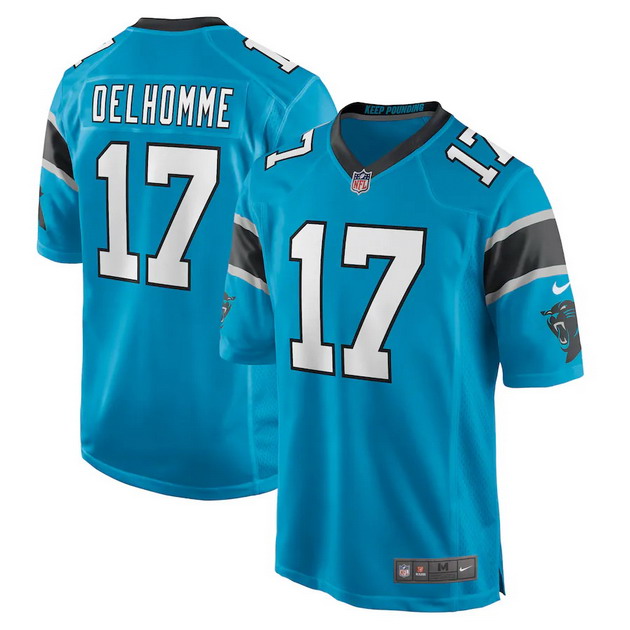 mens nike jake delhomme blue carolina panthers retired player jersey